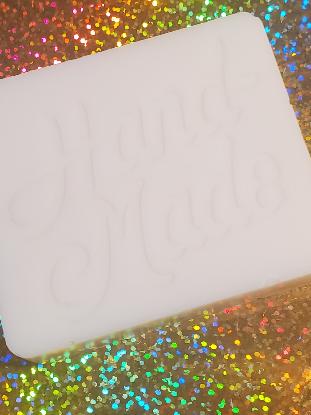 White Embossed 'Hand Made' Soap - Picture 2 of 4
